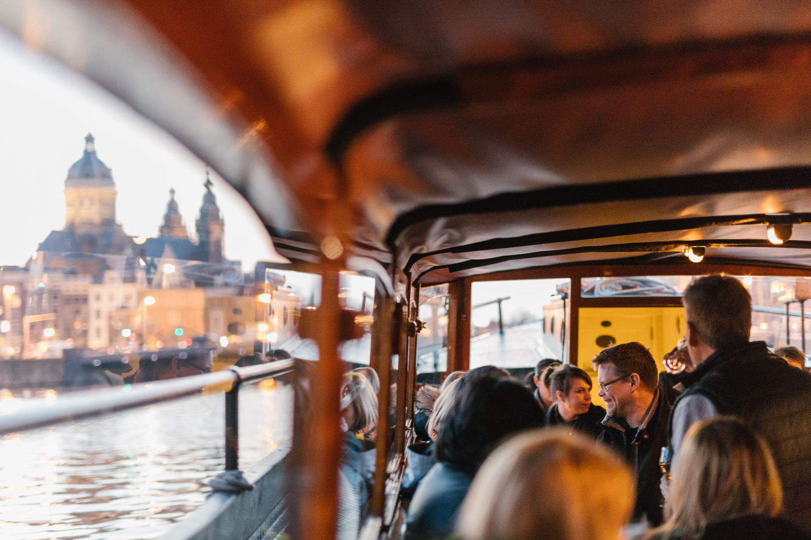 Company sailing on boat Amsterdam