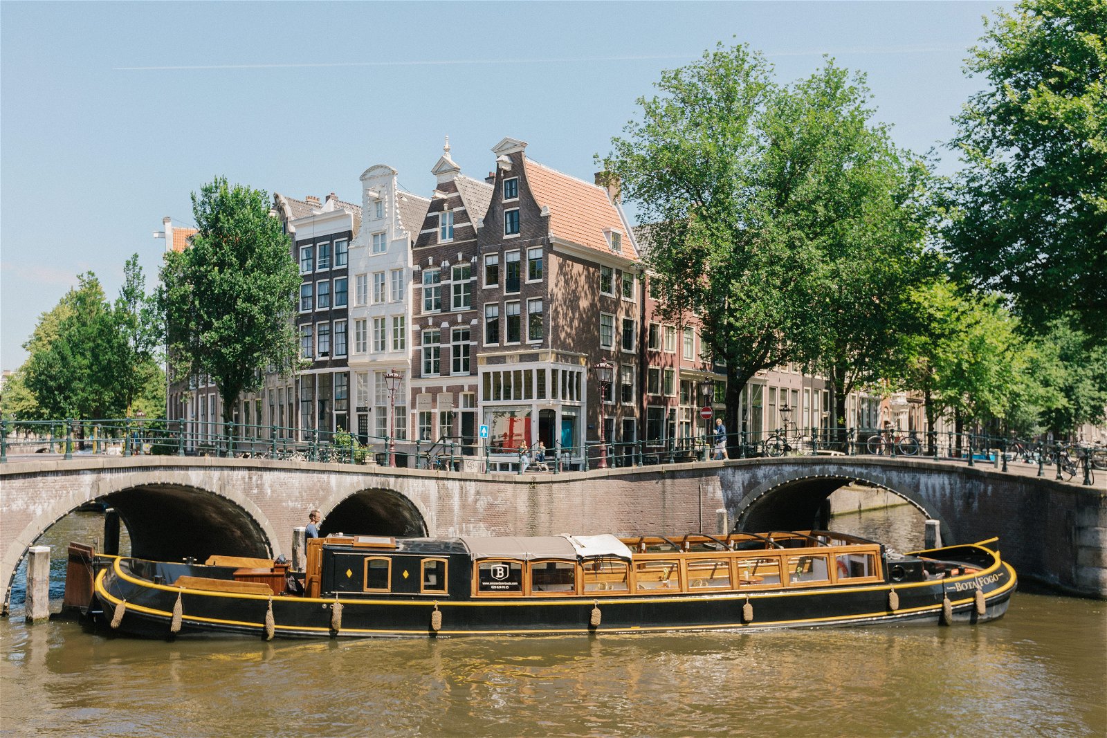 Classic boat canal belt Amsterdam